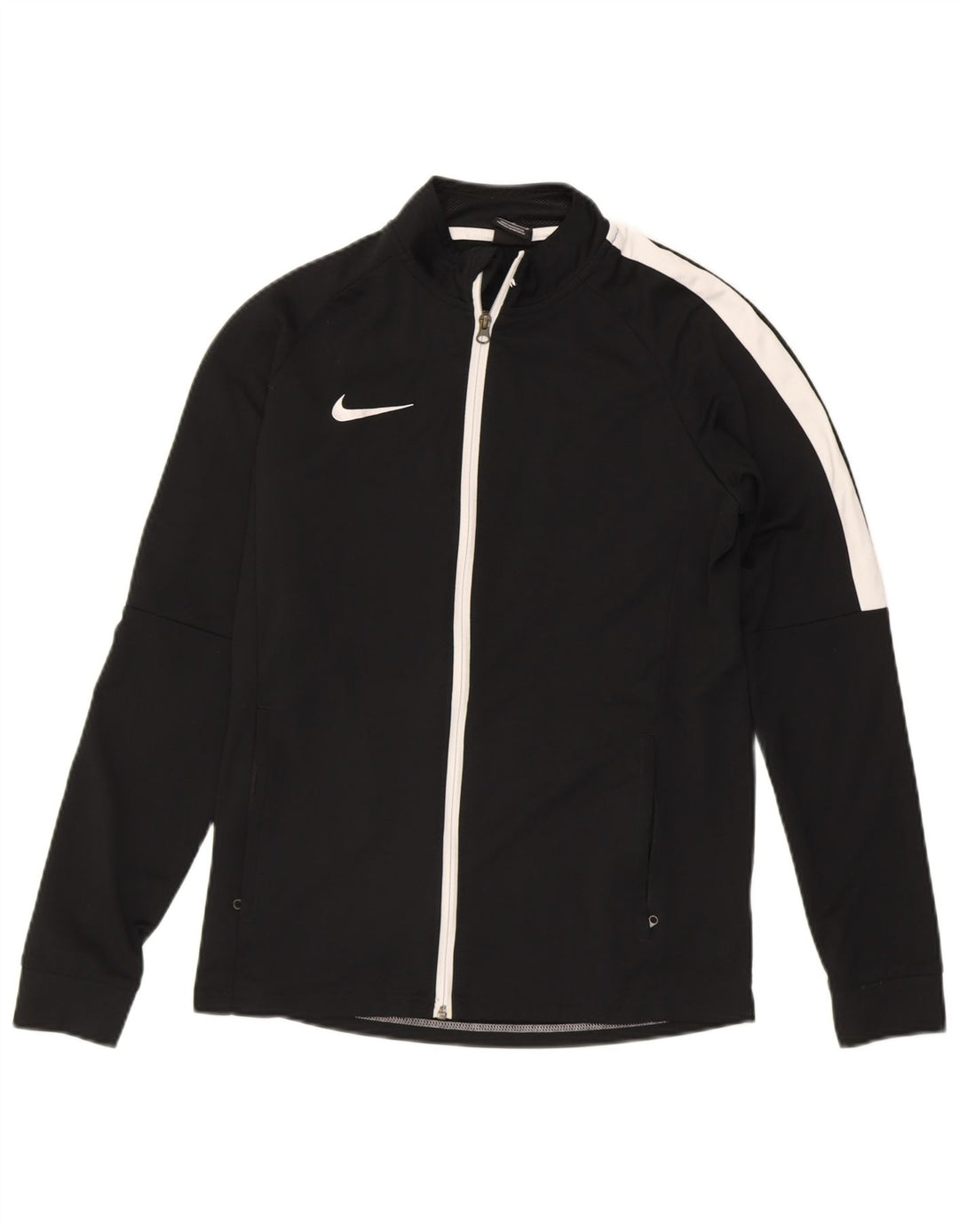 NIKE Mens Dri Fit Tracksuit Top Jacket Medium Black Colourblock Polyester