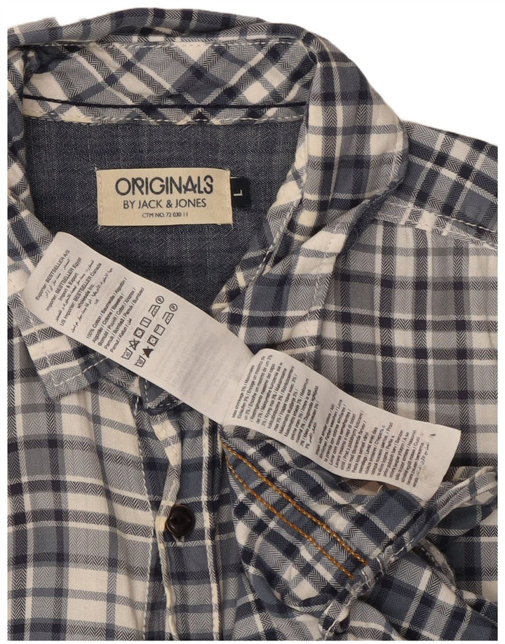 Jack & Jones muška košulja veliki plavi karirani pamuk
