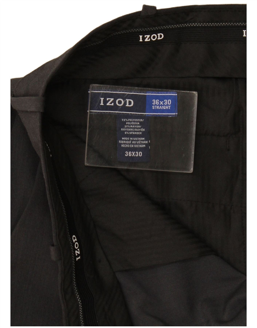 Izod muške kratke hlače ravnog odijela W36 L25 sivi poliester