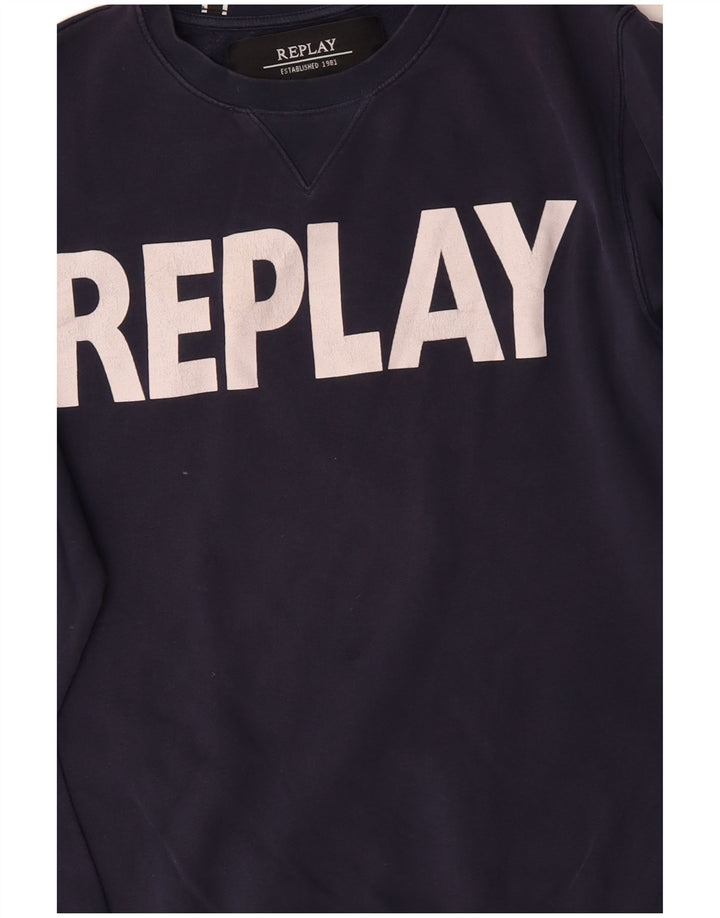 Replay muška trenirka s grafičkim motivima Srednji tamnoplavi pamuk