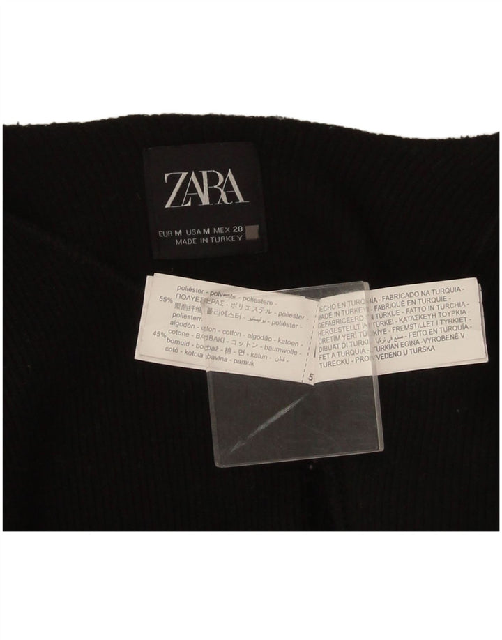 Zara ženski balero džemper 3/4 rukava UK 14 Srednji crni poliester