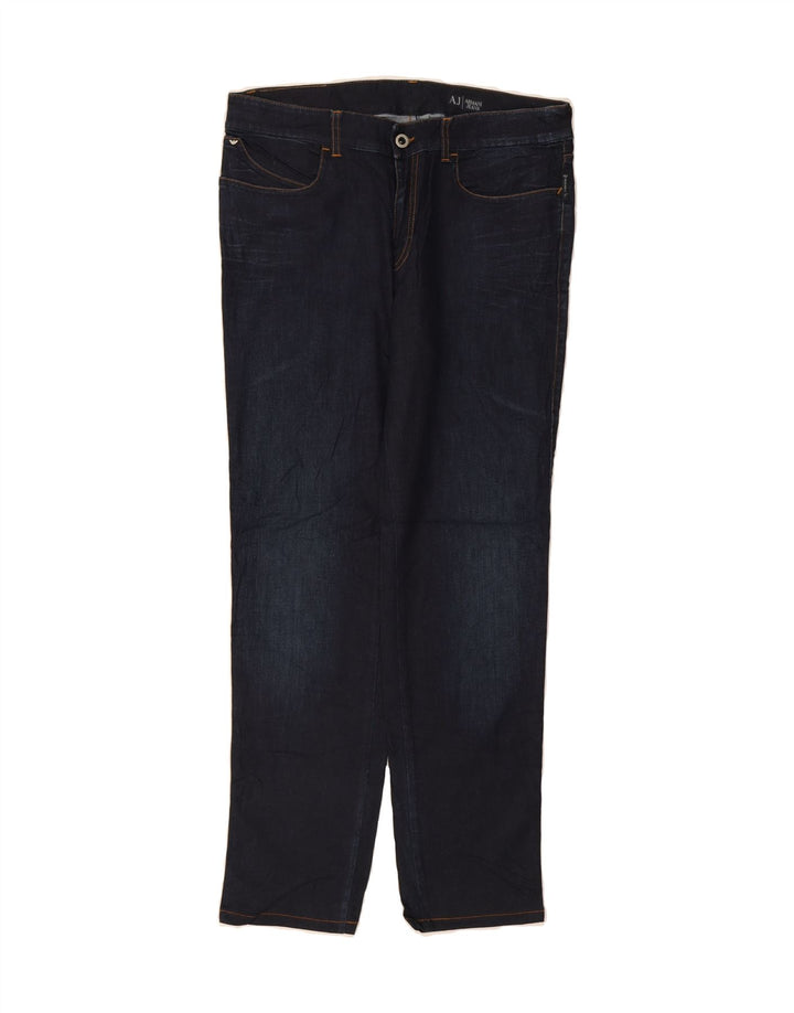ARMANI Womens Slim Jeans W32 L29 Navy Blue Cotton Vintage Armani and Second-Hand Armani from Messina Hembry 