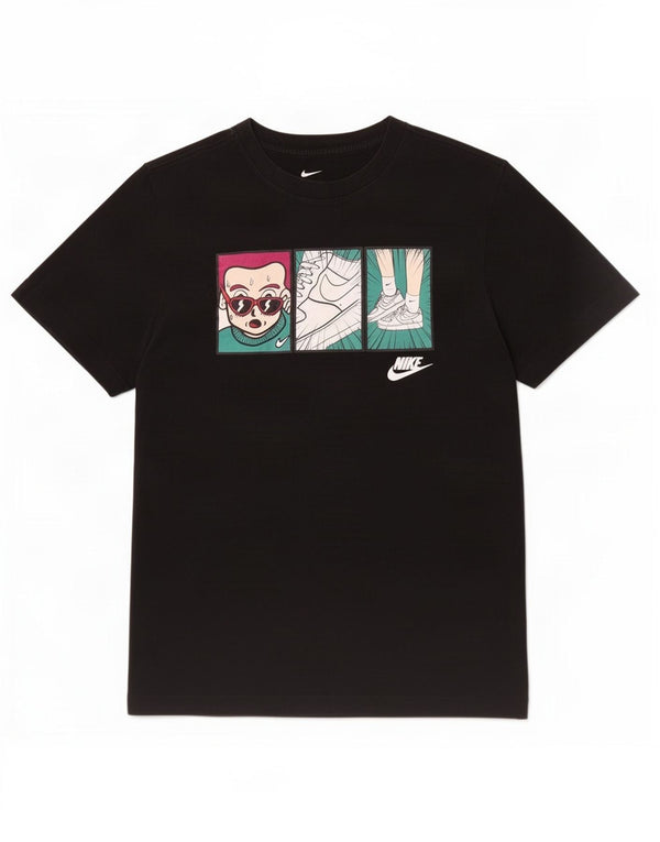 Nike Ženska grafička majica kratkih rukava UK 6 XS crni pamuk