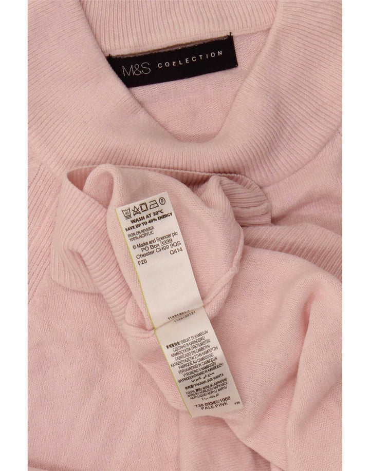 Marks & Spencer ženski kratki džemper s kornjačičastim ovratnikom UK 8 Mala ružičasta