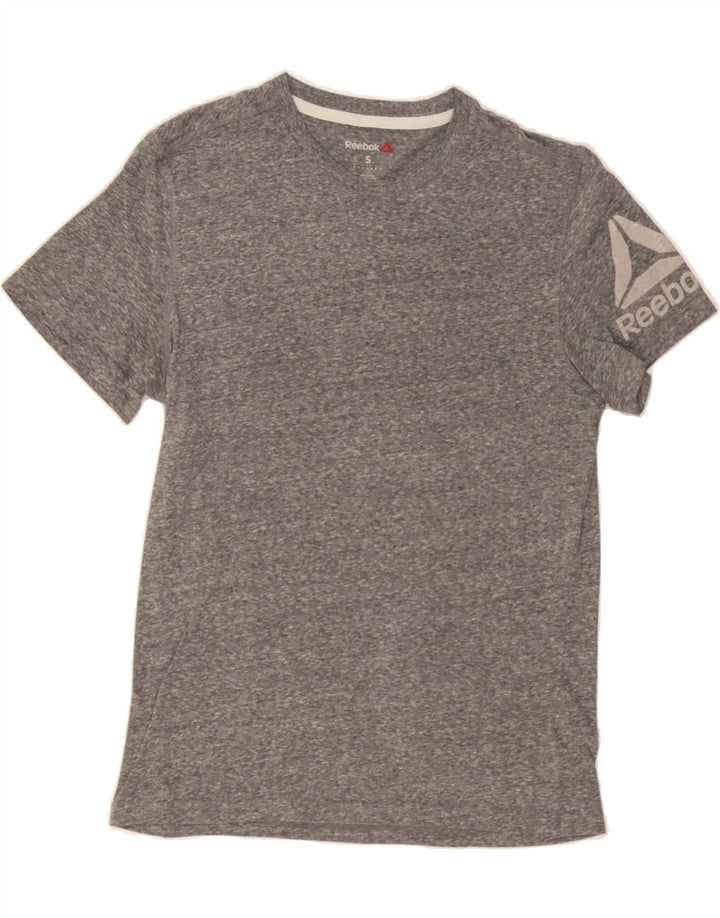 REEBOK Mens Graphic T-Shirt Top Small Grey Flecked Cotton Vintage Reebok and Second-Hand Reebok from Messina Hembry 