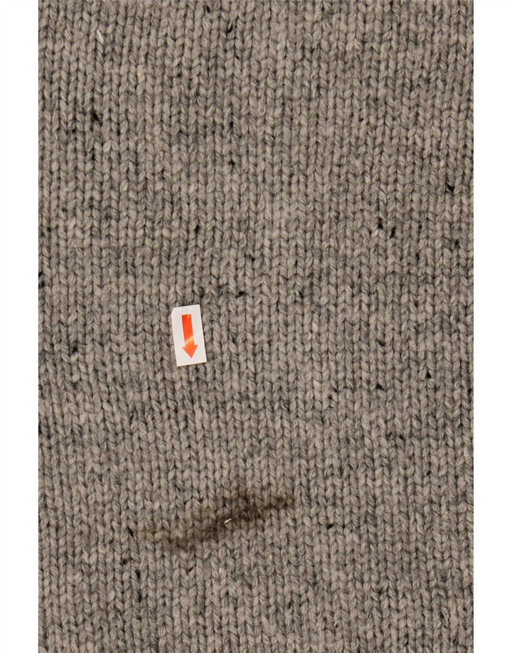 NAUTICA Muški pulover s dugmadima i ovratnikom XL sivi flekasti akril