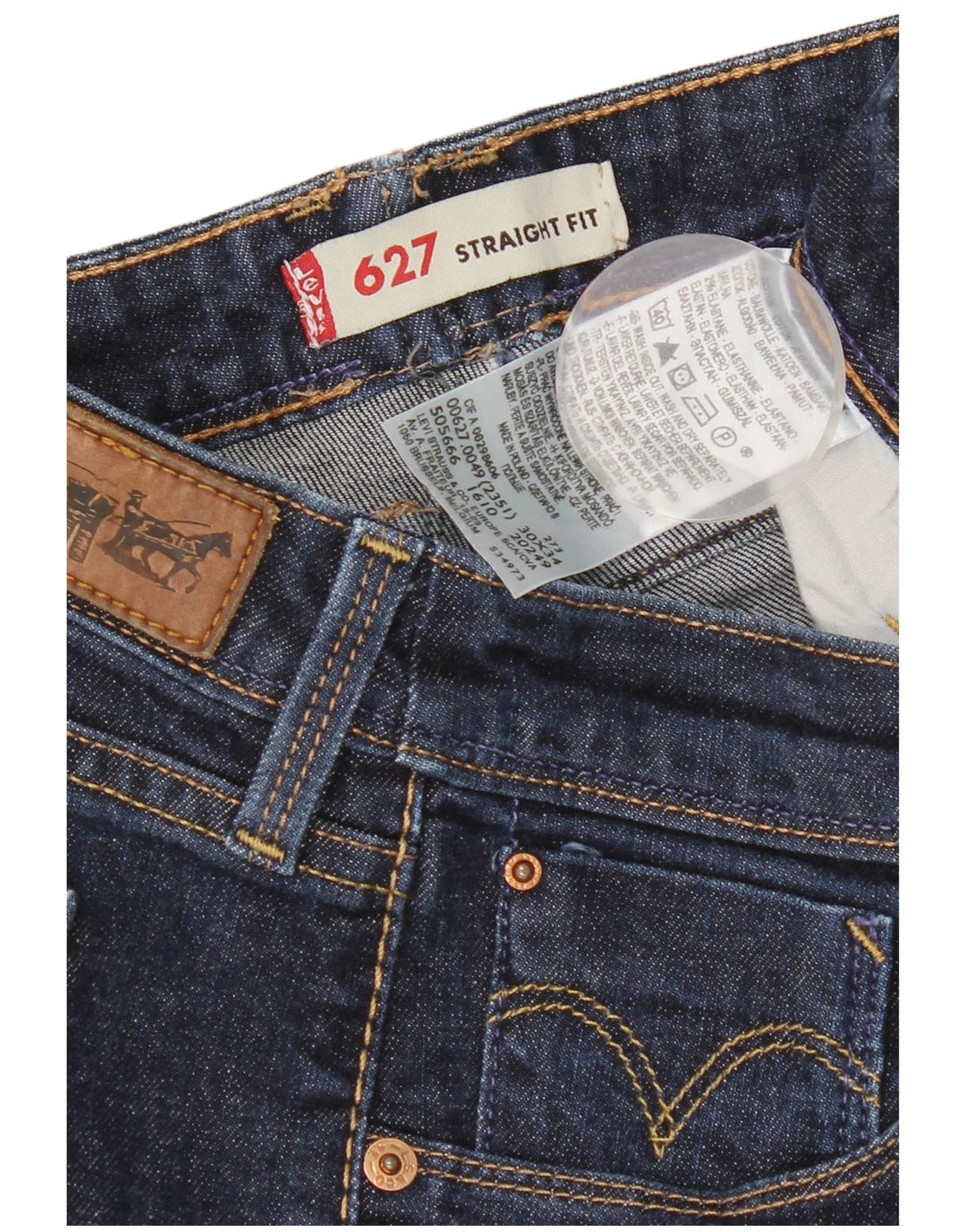 Levi's ženske ravne traperice 627 W30 L29 plavi pamuk