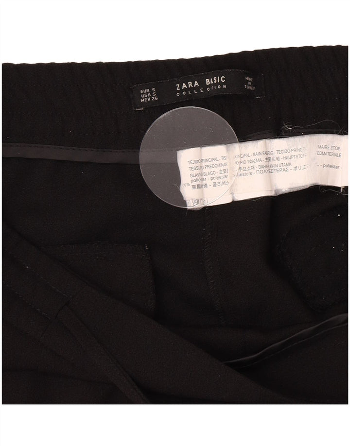 Zara ženske uske chino hlače male W30 L27 crni poliester