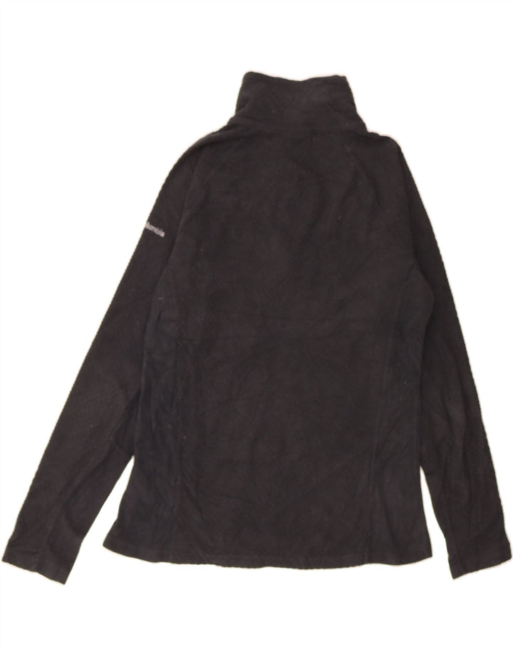 COLUMBIA Womens Zip Neck Fleece Jumper UK 14 Medium Black Polyester Vintage Columbia and Second-Hand Columbia from Messina Hembry 