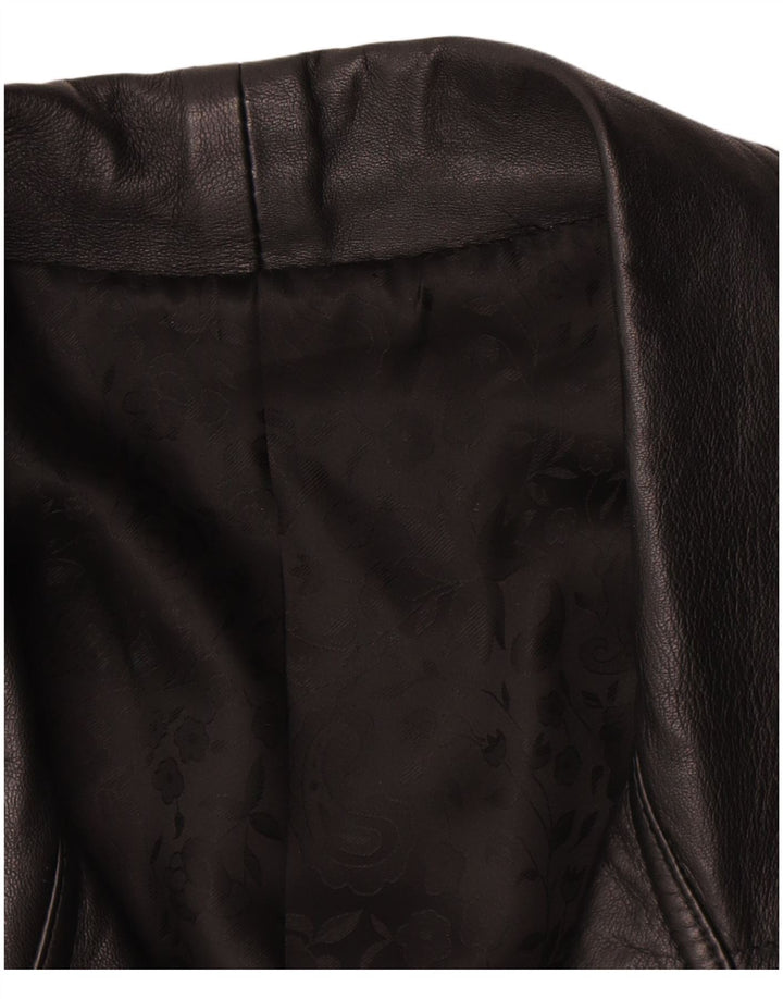 Vintage ženska bomber kožna jakna UK 18 XL crna