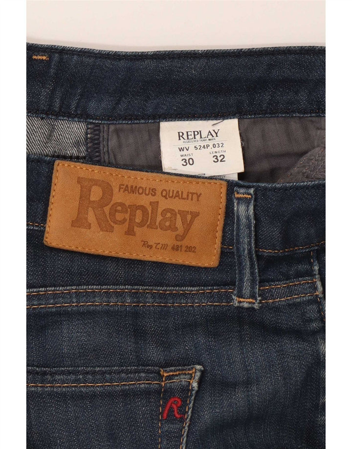 Replay Ženske Bootcut traperice W30 L32 tamnoplavi pamuk