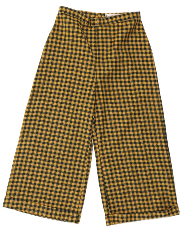 Vintage ženske kapri hlače visokog struka W28 L22 Žuti gingham
