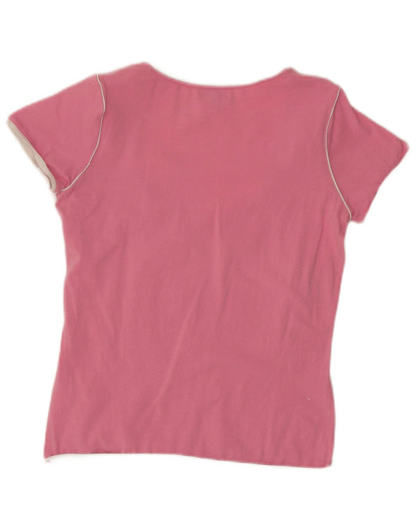 Colmar ženska majica kratkih rukava Slim Fit UK 16 Veliki ružičasti pamučni logotip
