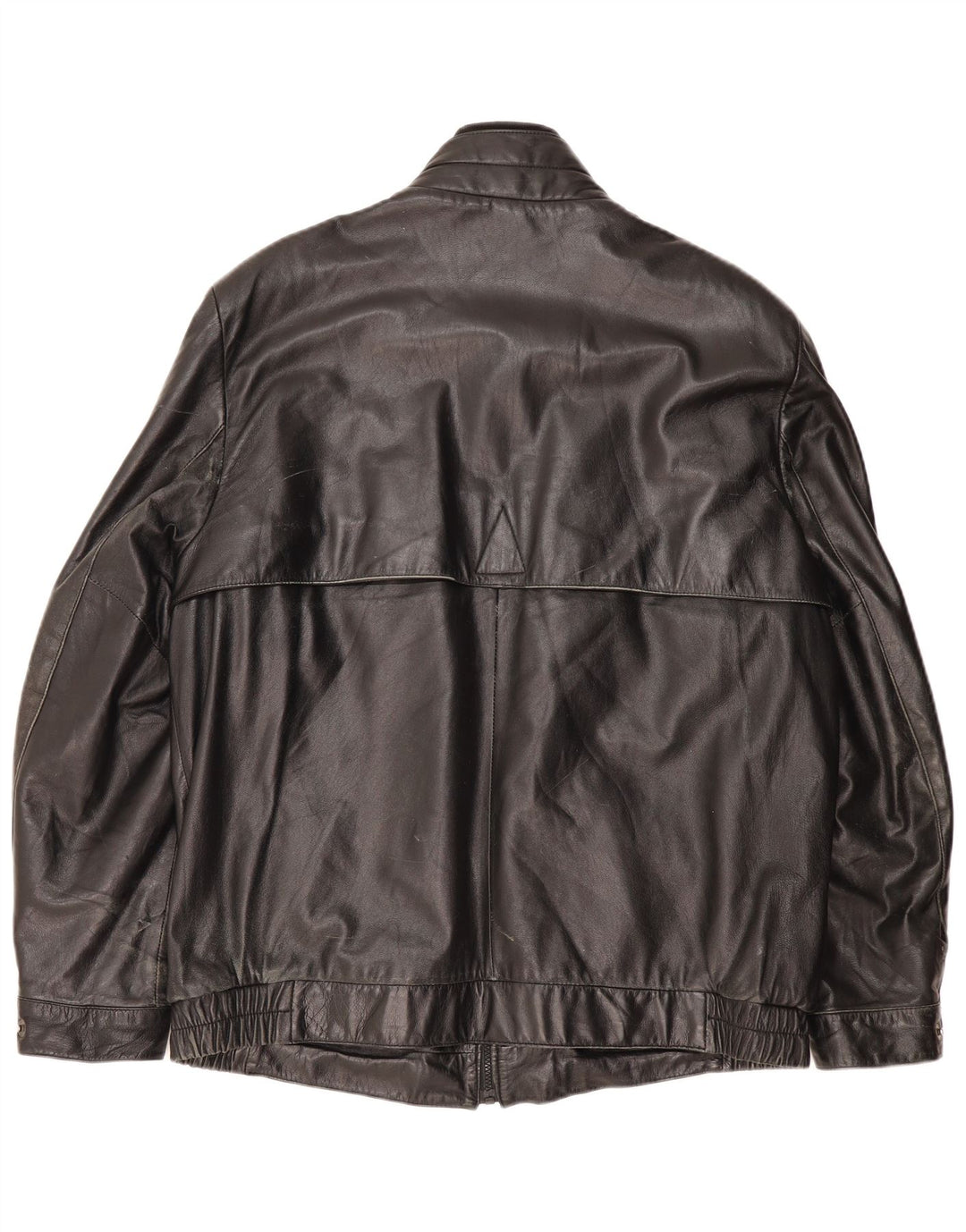 SCHILD Muška vojna kožna jakna UK 40 velika crna koža