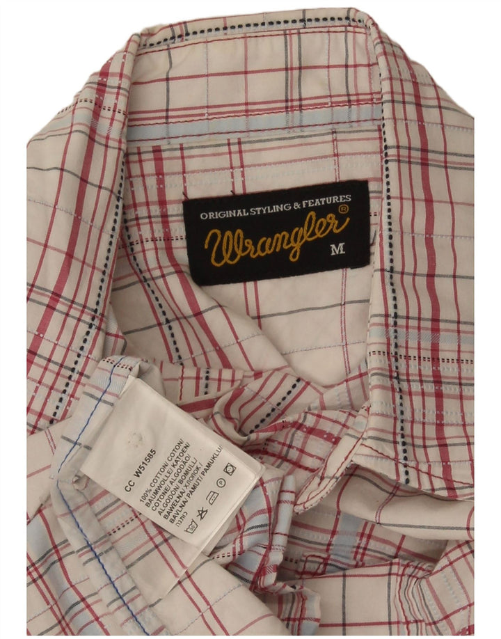 Wrangler muška majica kratkih rukava standardnog kroja Srednje bijeli karirani pamuk
