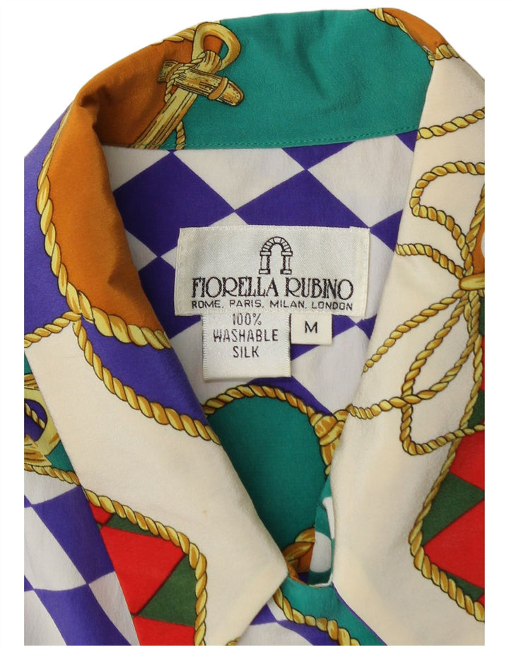 FIORELLA RUBINO Ženska košulja bluza UK 14 srednje raznobojna patchwork