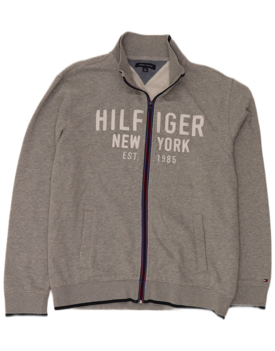 TOMMY HILFIGER Muška trenirka s grafičkim motivima, gornja jakna XL, sivi pamuk