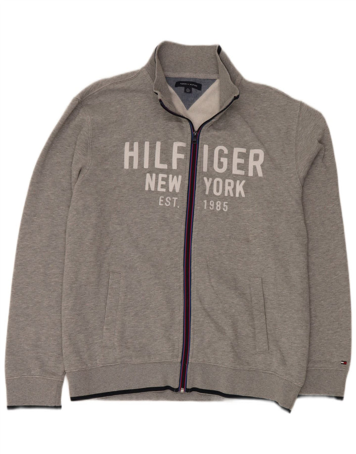 TOMMY HILFIGER Muška trenirka s grafičkim motivima, gornja jakna XL, sivi pamuk