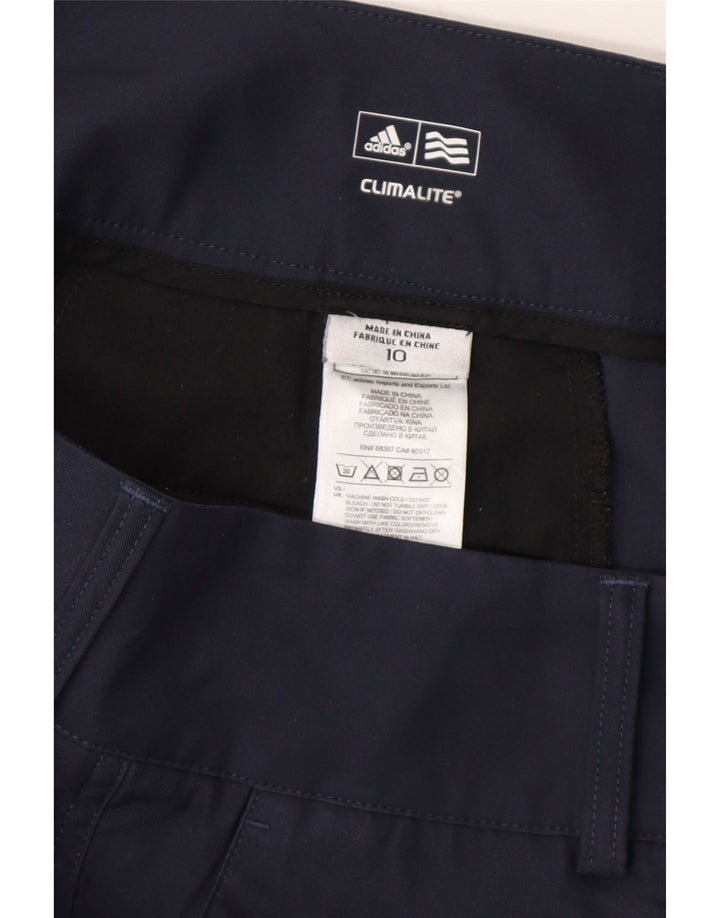 ADIDAS Womens Climalite Chino Shorts US 10 Large W34  Navy Blue Polyester Vintage Adidas and Second-Hand Adidas from Messina Hembry 