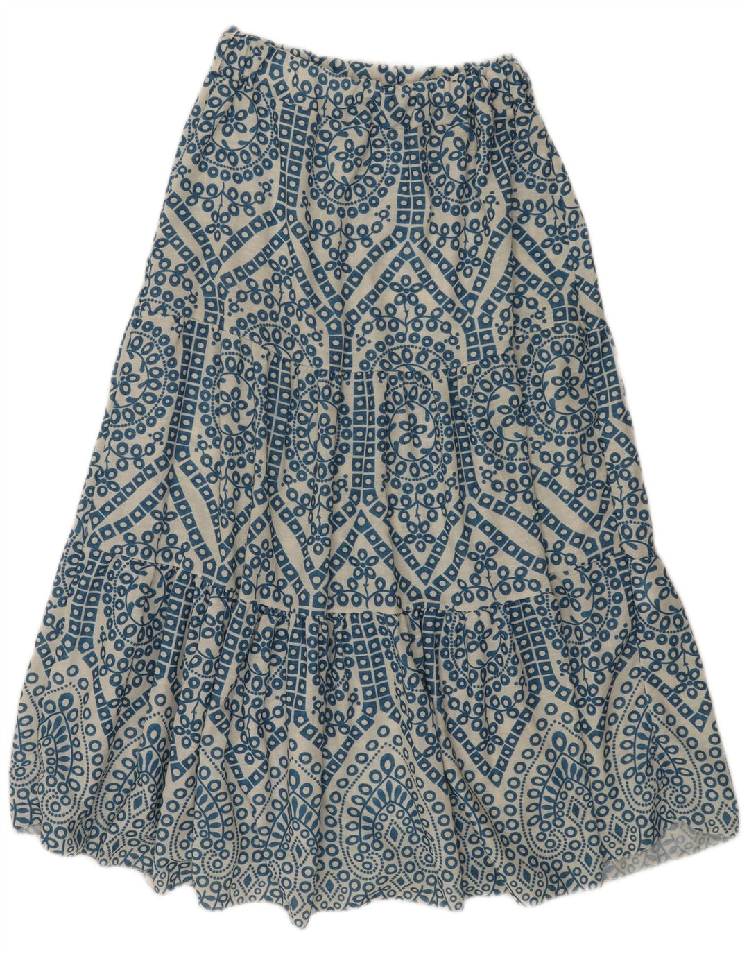 Vintage ženska maksi suknja W28 srednje plava paisley viskoza