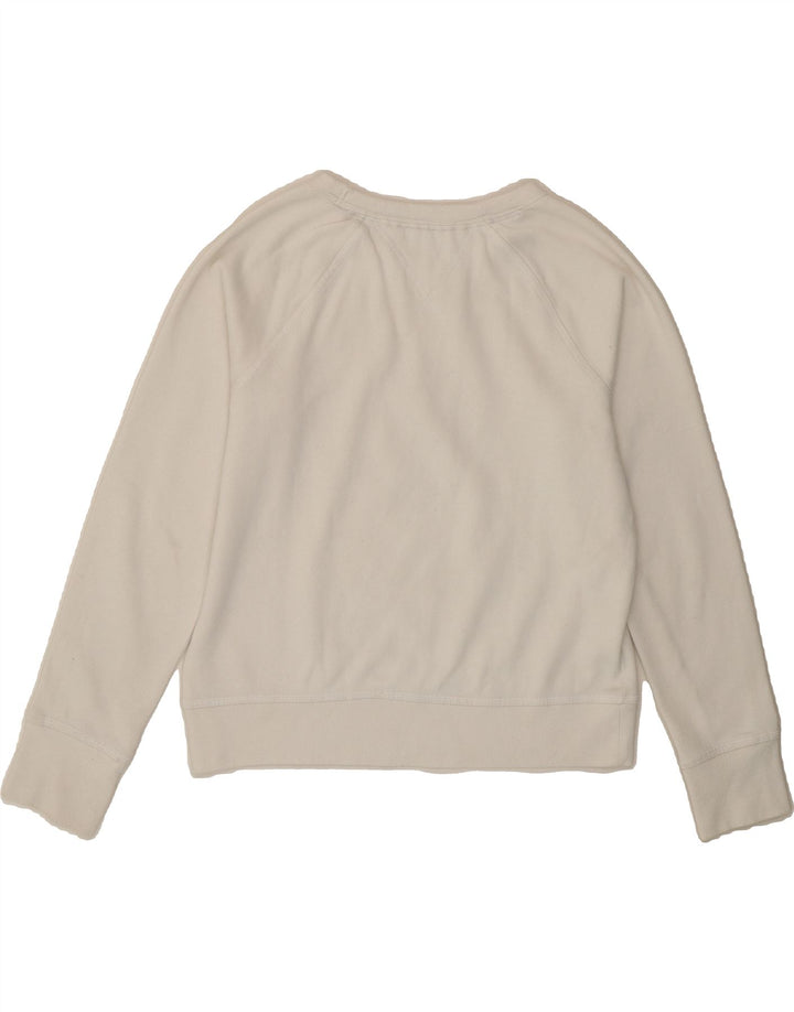 TOMMY HILFIGER Womens Oversized Sweatshirt Jumper UK 10 Small White Vintage Tommy Hilfiger and Second-Hand Tommy Hilfiger from Messina Hembry 
