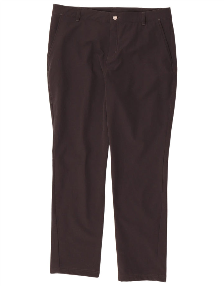 ADIDAS Mens Slim Chino Trousers W38 L31 Black Polyamide
