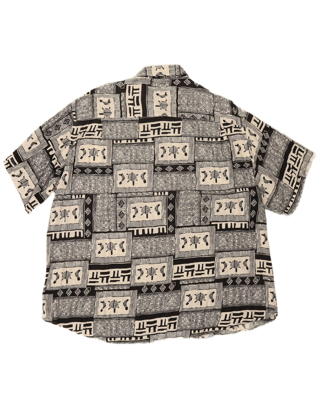 BOULEE muška košulja kratkih rukava veličina 45/46 2XL crna patchwork viskoza