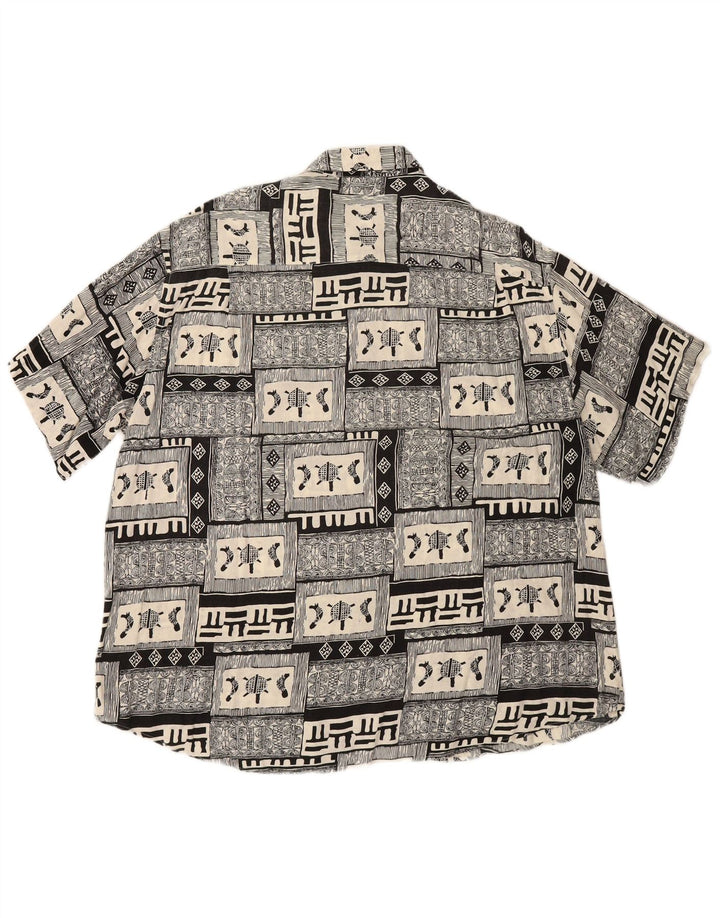 BOULEE muška košulja kratkih rukava veličina 45/46 2XL crna patchwork viskoza