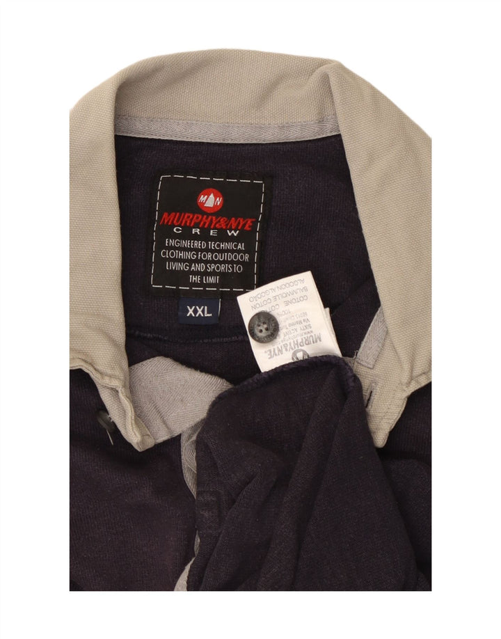MURPHY & NYE Muška polo majica dugih rukava za ragbi 2XL tamnoplavi pamuk