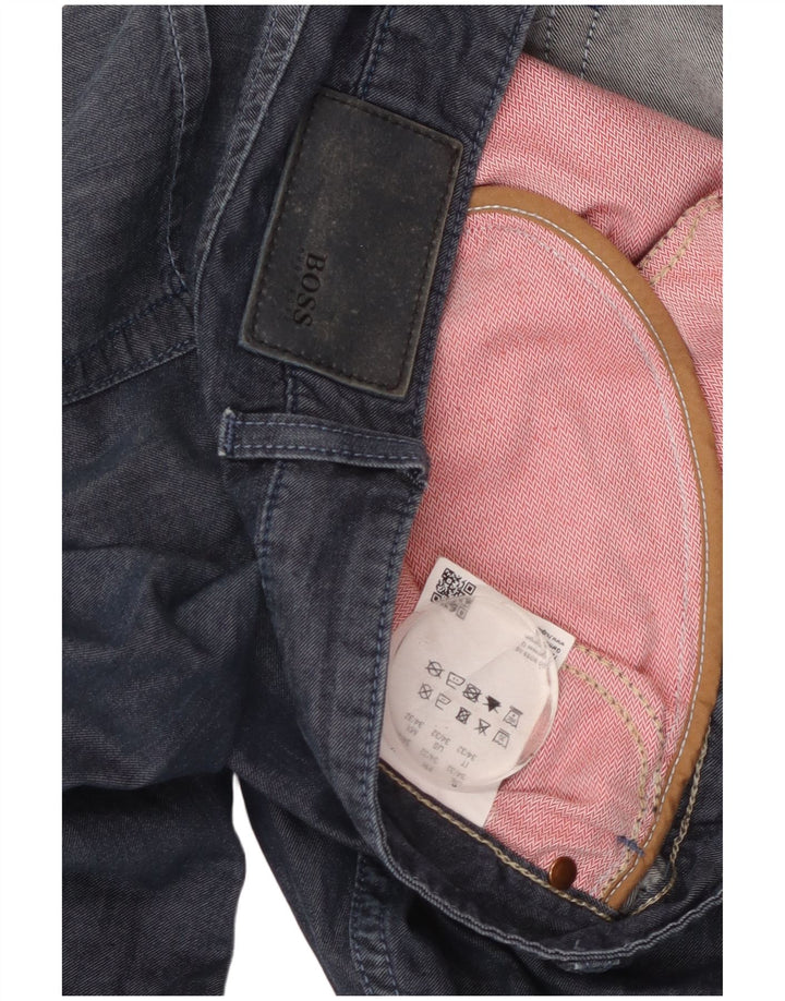 HUGO BOSS Muške ravne chino hlače W34 L32 tamnoplavi pamuk