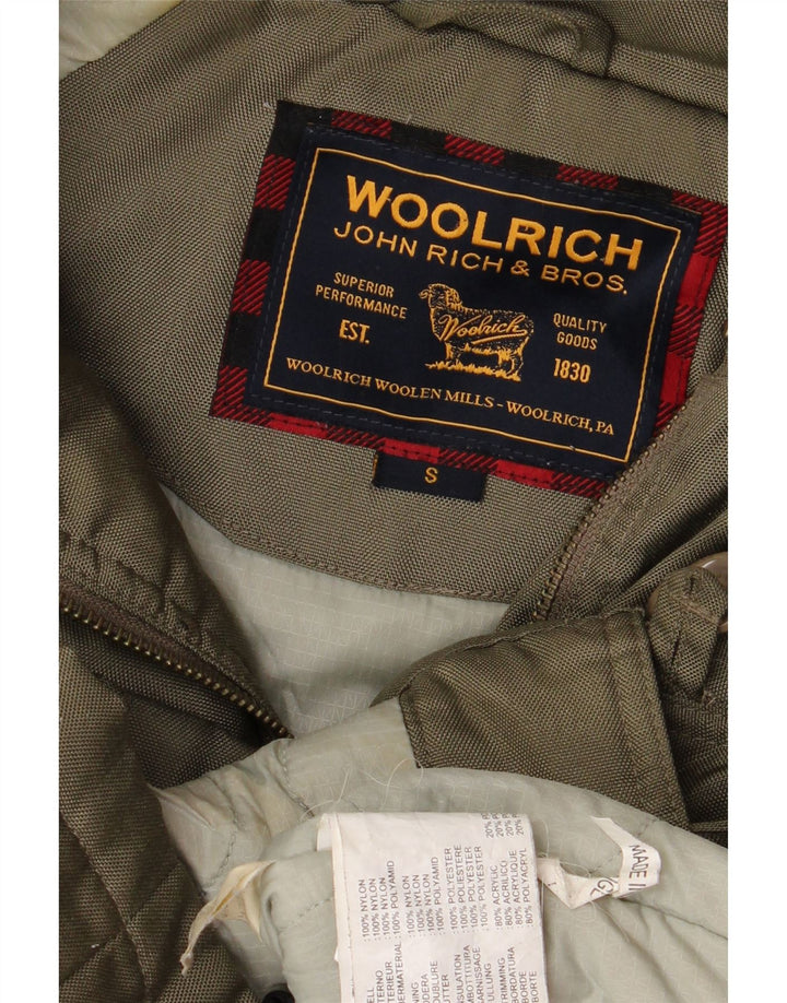 Woolrich ženska jakna parka s kapuljačom UK 10 mala kaki najlon
