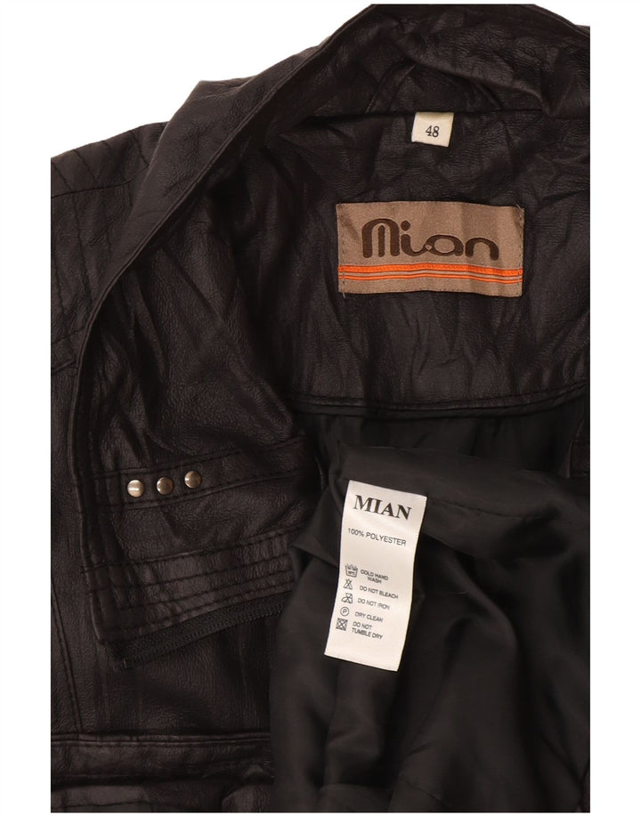 Vintage muška jakna od umjetne kože IT 48 srednji crni poliester