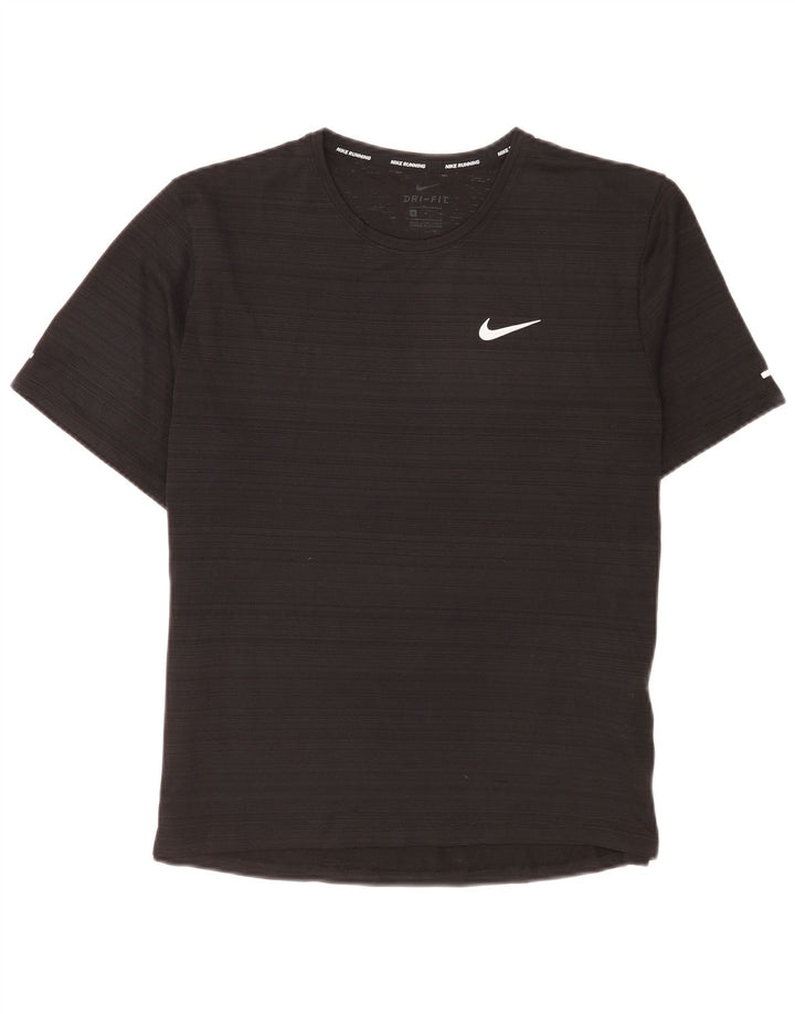 Nike Dri Fit T-Shirt Top srednje crne pruge od poliestera