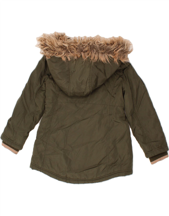 MICHAEL KORS Girls Hooded Parka Jacket 5-6 Years Khaki Polyester Vintage Michael Kors and Second-Hand Michael Kors from Messina Hembry 
