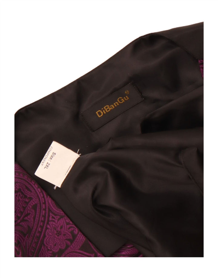 Vintage muški prsluk 2XL ljubičasti paisley poliester