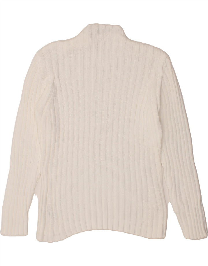 ST. BERNARD Womens Turtle Neck Jumper Sweater US 14/16 XL White Vintage St. Bernard and Second-Hand St. Bernard from Messina Hembry 