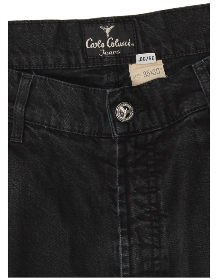 CARLO COLUCCI Womens Tapered Jeans W35 L27 Black