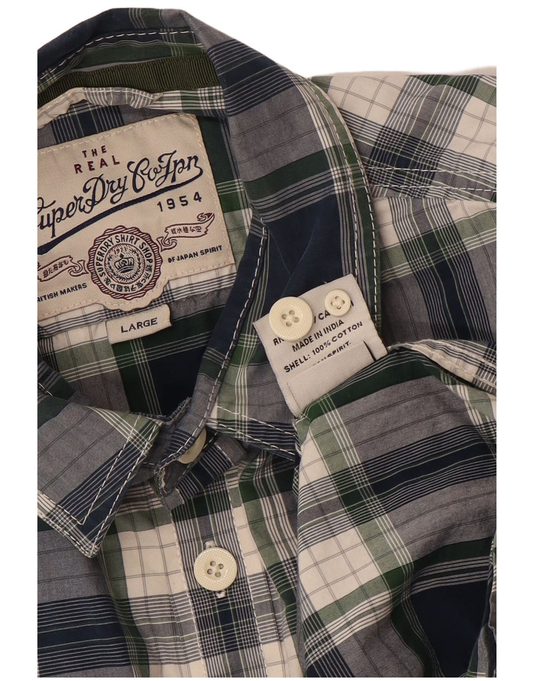 SUPERDRY muška košulja velika tamnoplava karirana pamuk