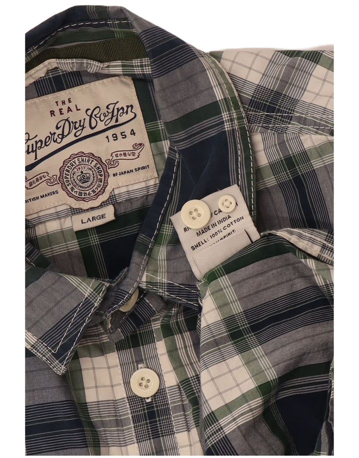 SUPERDRY muška košulja velika tamnoplava karirana pamuk