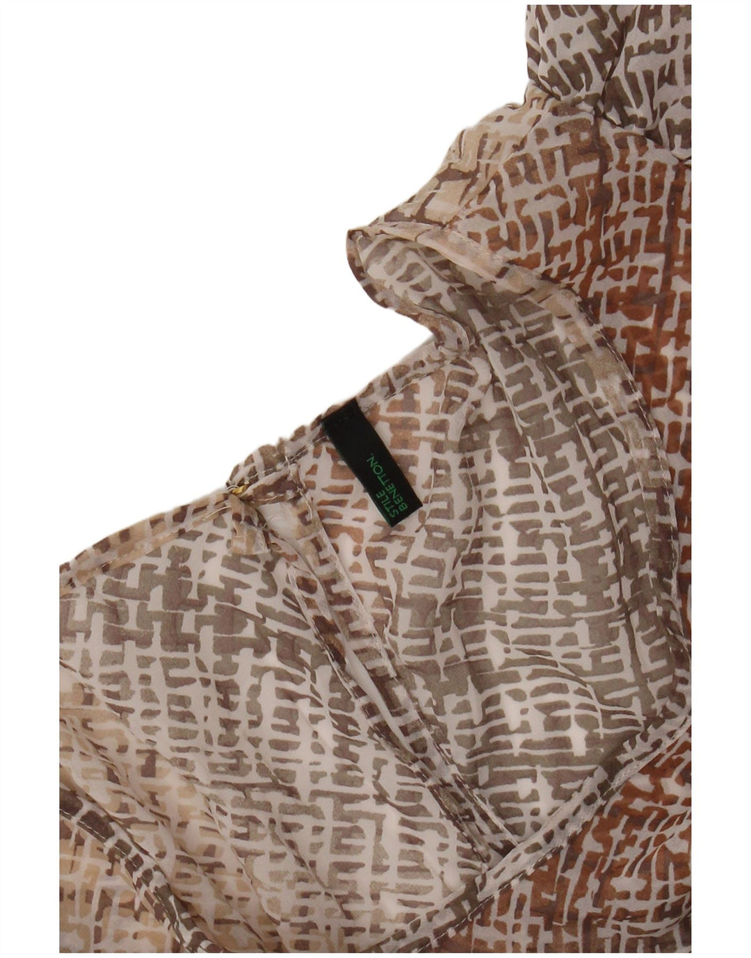 BENETTON ženska haljina A-kroja s krilima šišmiša UK 12 srednje bež karirane boje