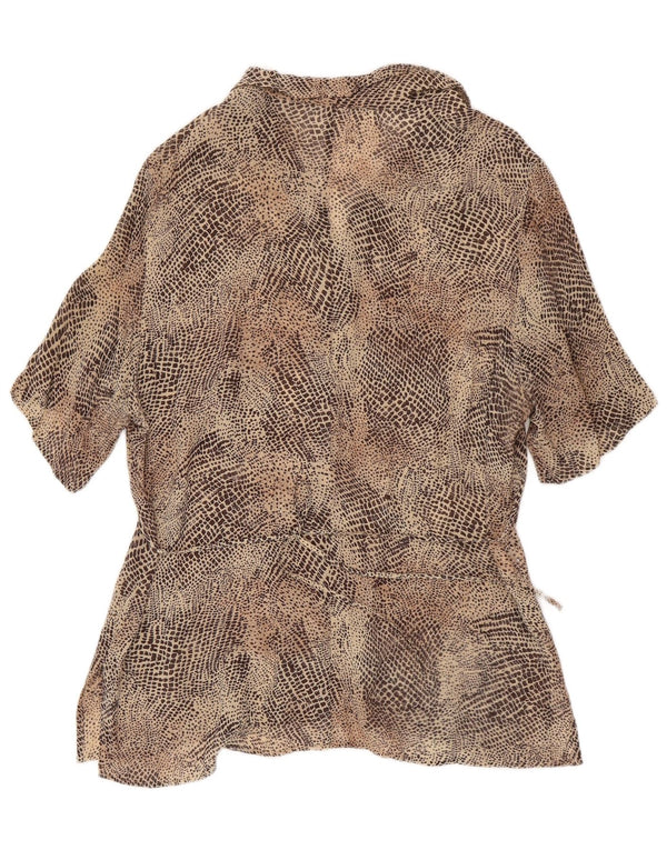 Perte by Krizia Ženska košulja bluza UK 16 Veliki smeđi životinjski print Viskoza