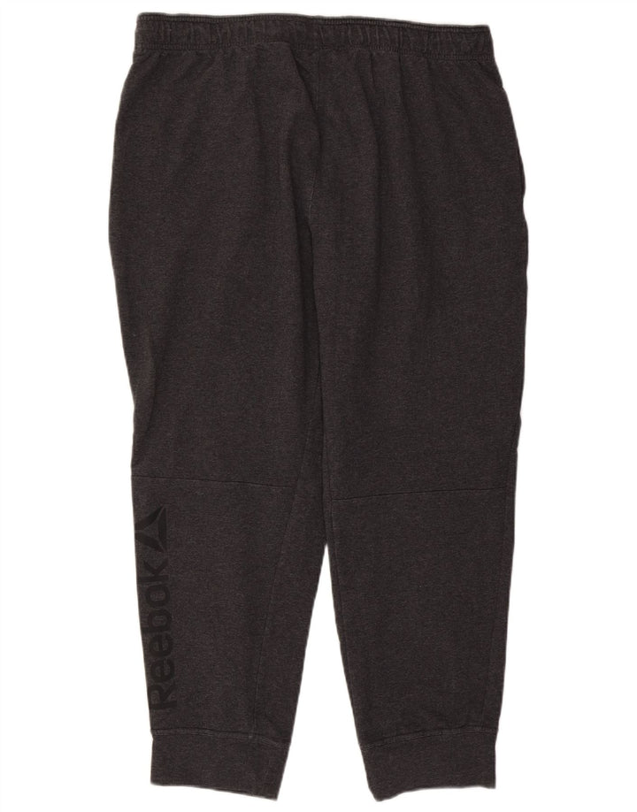 Reebok muške trenirke s grafikom, hlače za trčanje 2XL, sivi pamuk