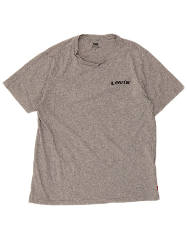Levi's Mens Graphic T-Shirt Top Medium Grey Flecked Cotton