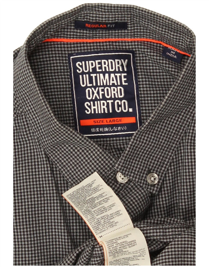 Superdry muška košulja standardnog kroja, veliki sivi karirani pamuk