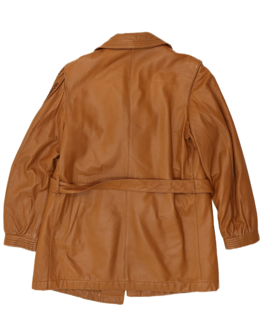 LA MATTA Womens Leather Coat UK 14 Medium Brown