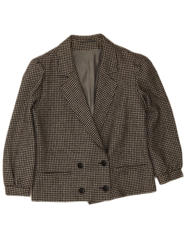 Vintage ženski sako s dvostrukim kopčanjem IT 46 velika crna houndstooth