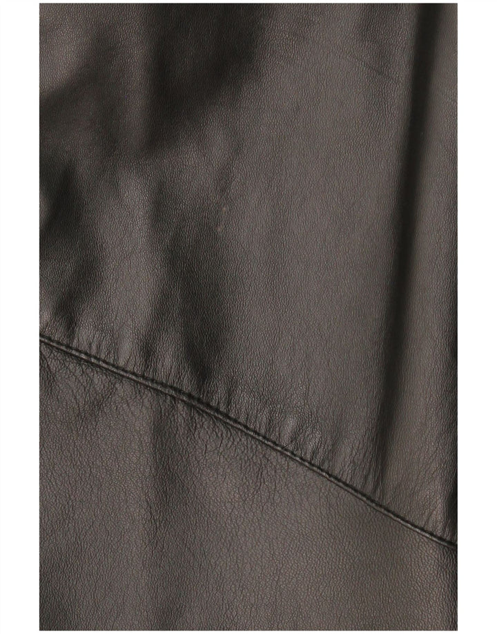 VINTAGE ženske ravne kožne hlače IT 50 Large W38 L29 crne