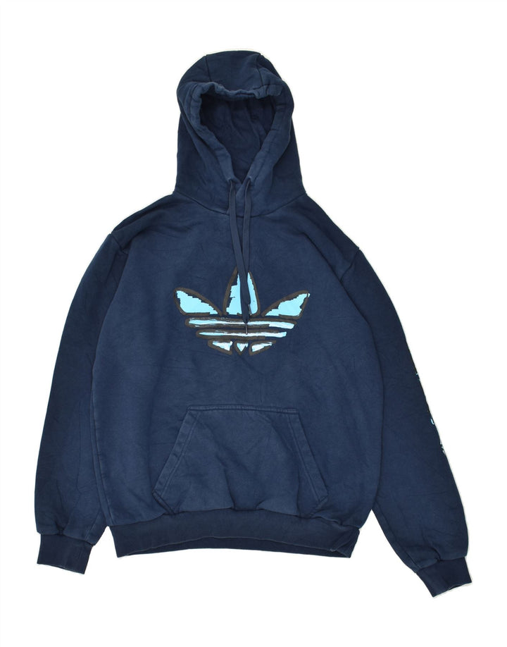 ADIDAS muška majica s kapuljačom s kapuljačom, srednje tamnoplavi poliester
