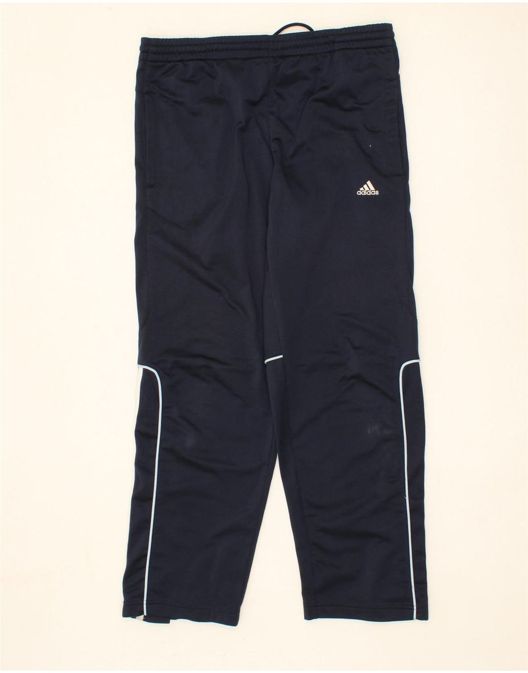 ADIDAS Boys Tracksuit Trousers 13-14 Years Navy Blue Vintage Adidas and Second-Hand Adidas from Messina Hembry 