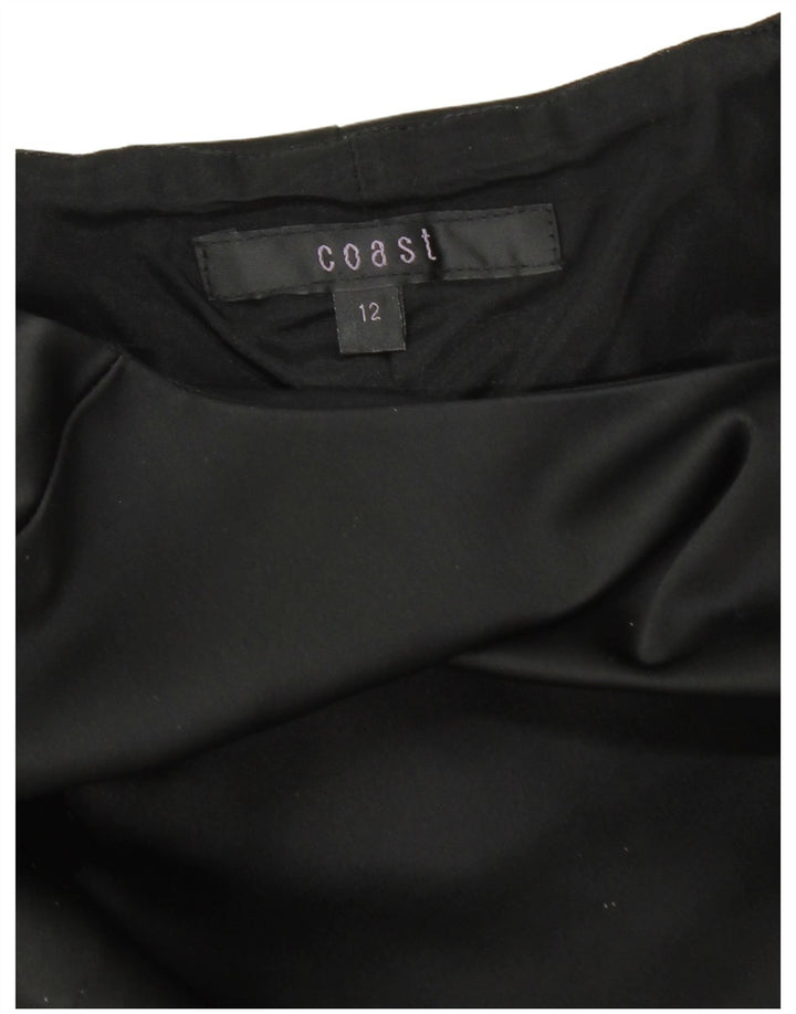 COAST Ženska plašt haljina bez rukava UK 12 Srednji crni acetat